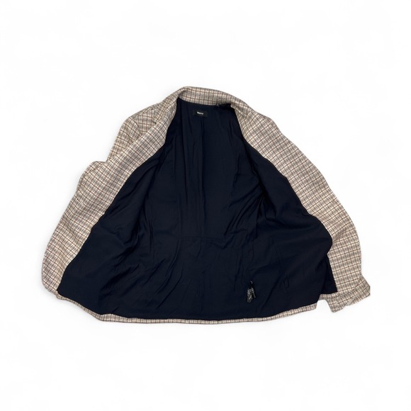 Theory | Women's Neutral Academia Career Basic Grid Plaid Riding Blazer Size 12 - Picture 5 of 9